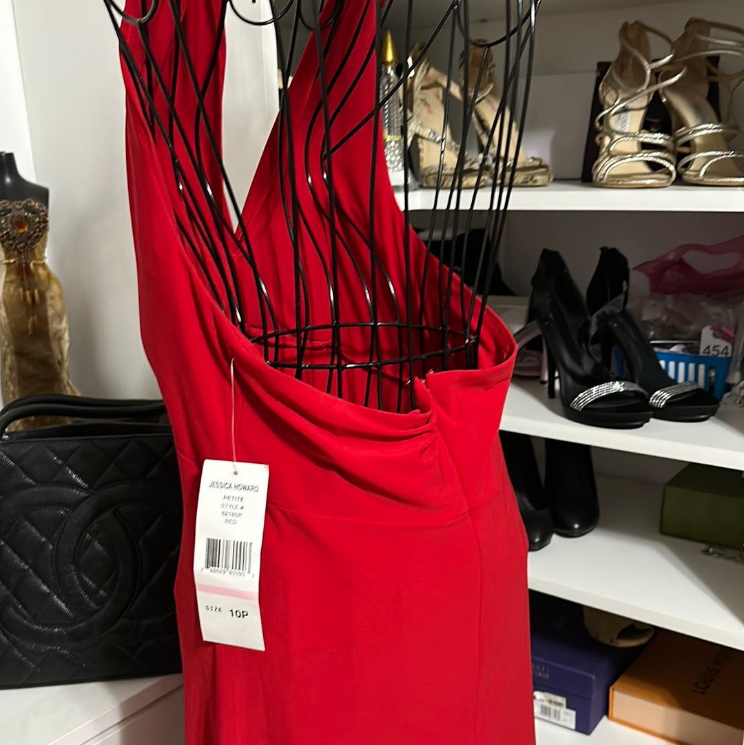 David Bridal red Sz 10P NWT halter