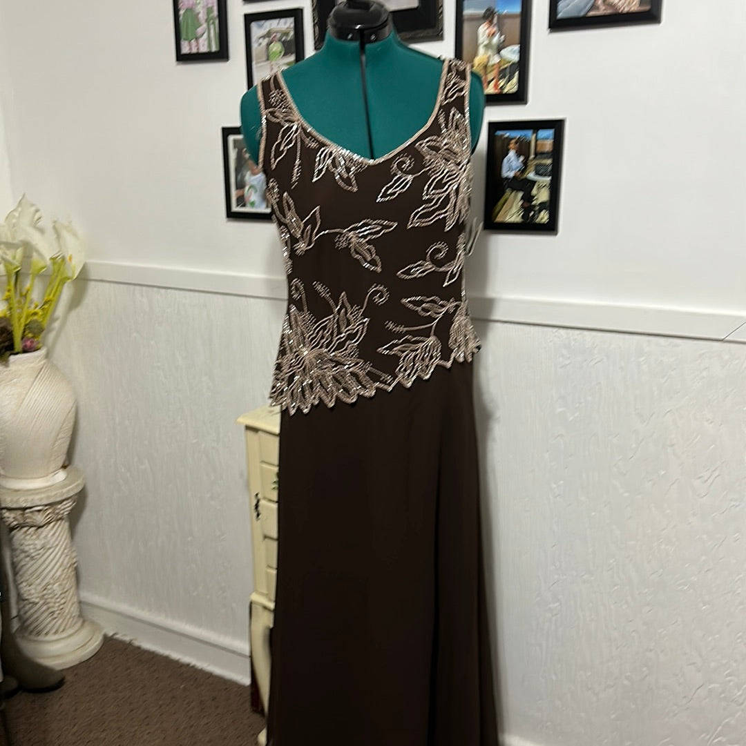 Jkara brown NWT sequins Evening dress Sz 10