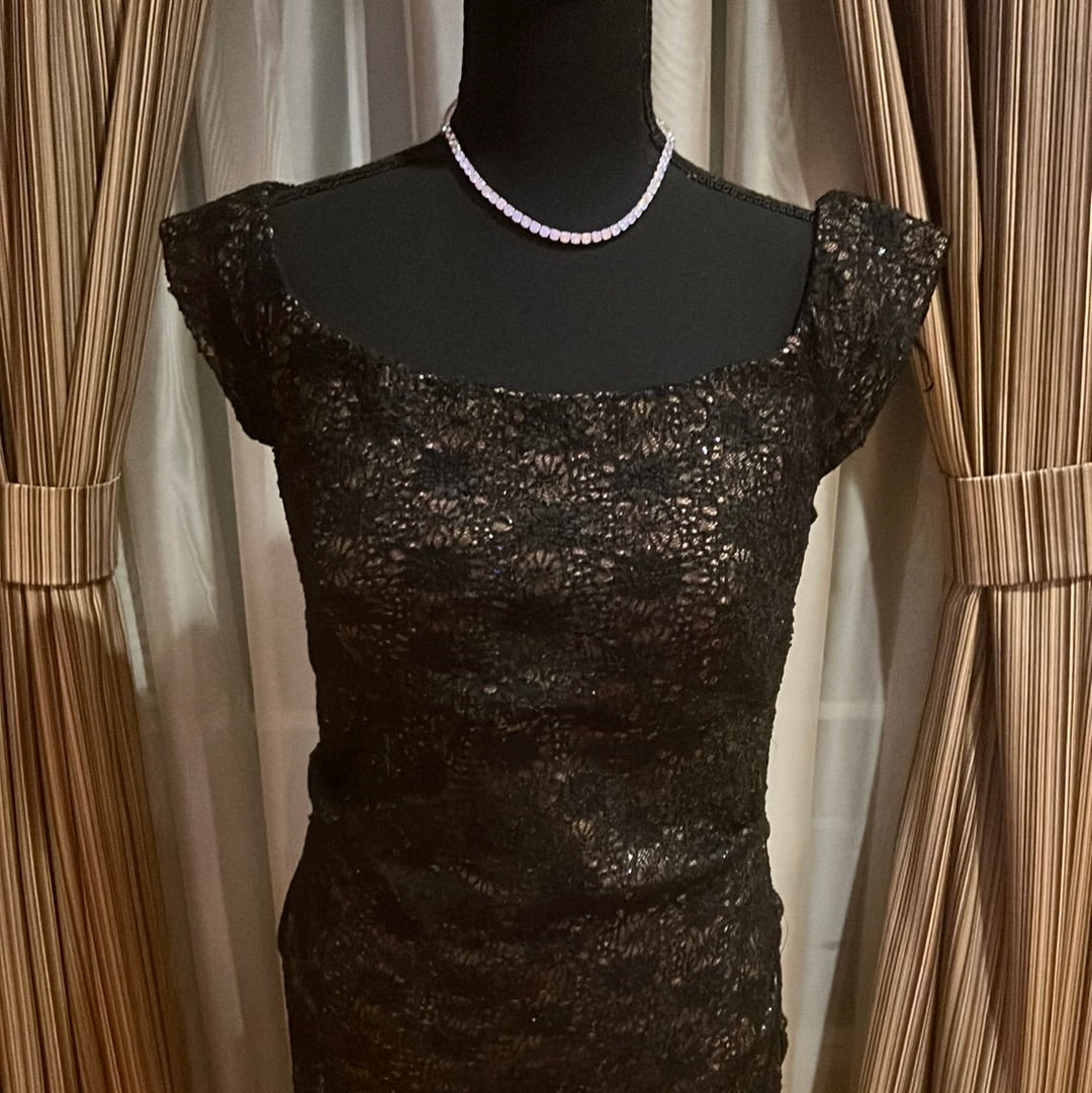 7.12 Alex Evening Blk dress Sz10