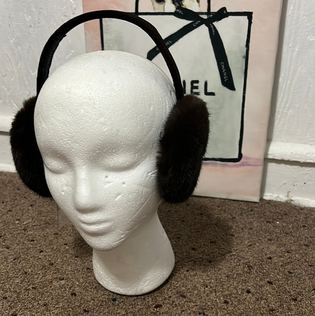 209 Mink Ear Muffin mahogany NWT