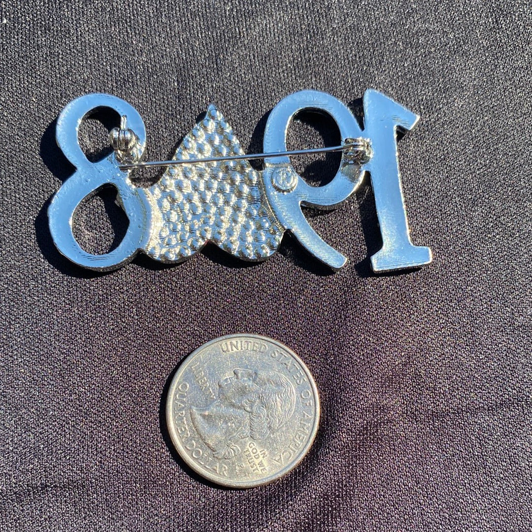 1908 PINK AND GREEN BROOCH