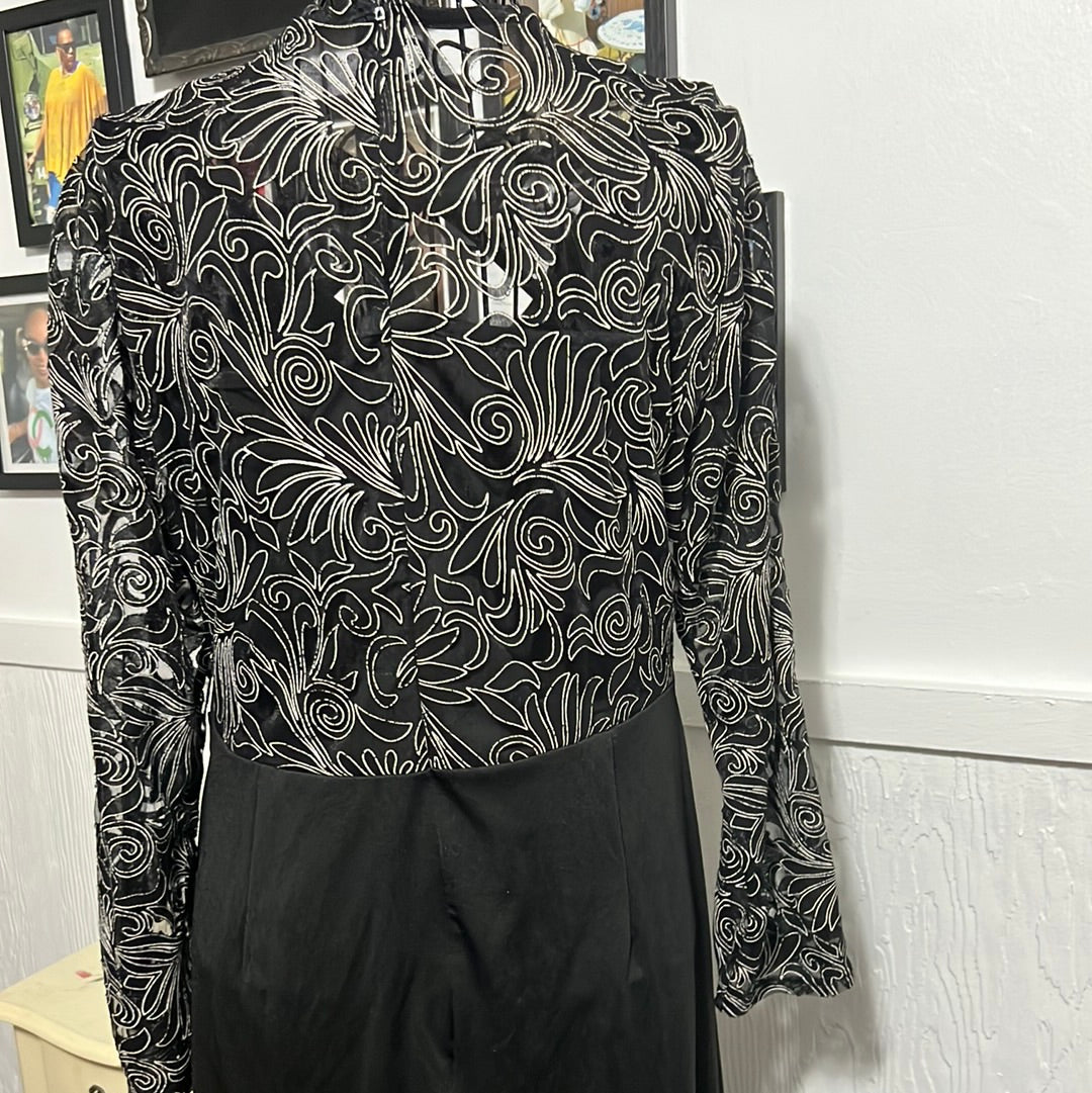 11.15 NO LABEL BLACK MAXI DRESS W LACE WHT/BLK TOP SZS