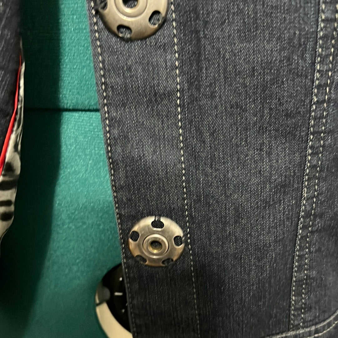 3.30 Focus 2000 Jean jacket w/adornments Sz 10