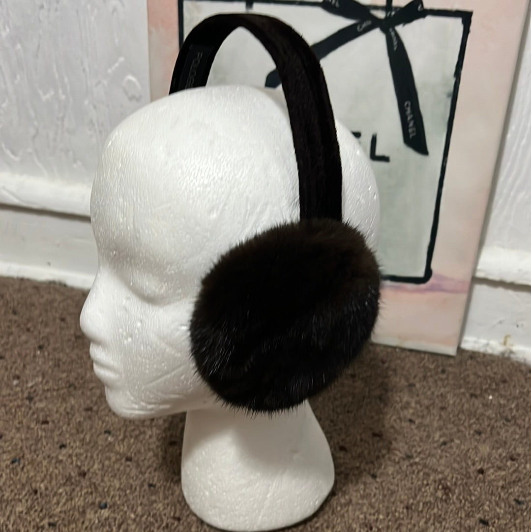 209 Mink Ear Muffin mahogany NWT