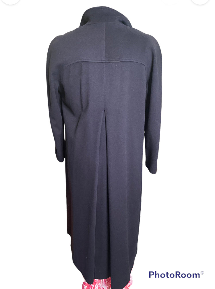 NAVY FULL LENGTH COAT SZ XL *HOLE IN POCKET