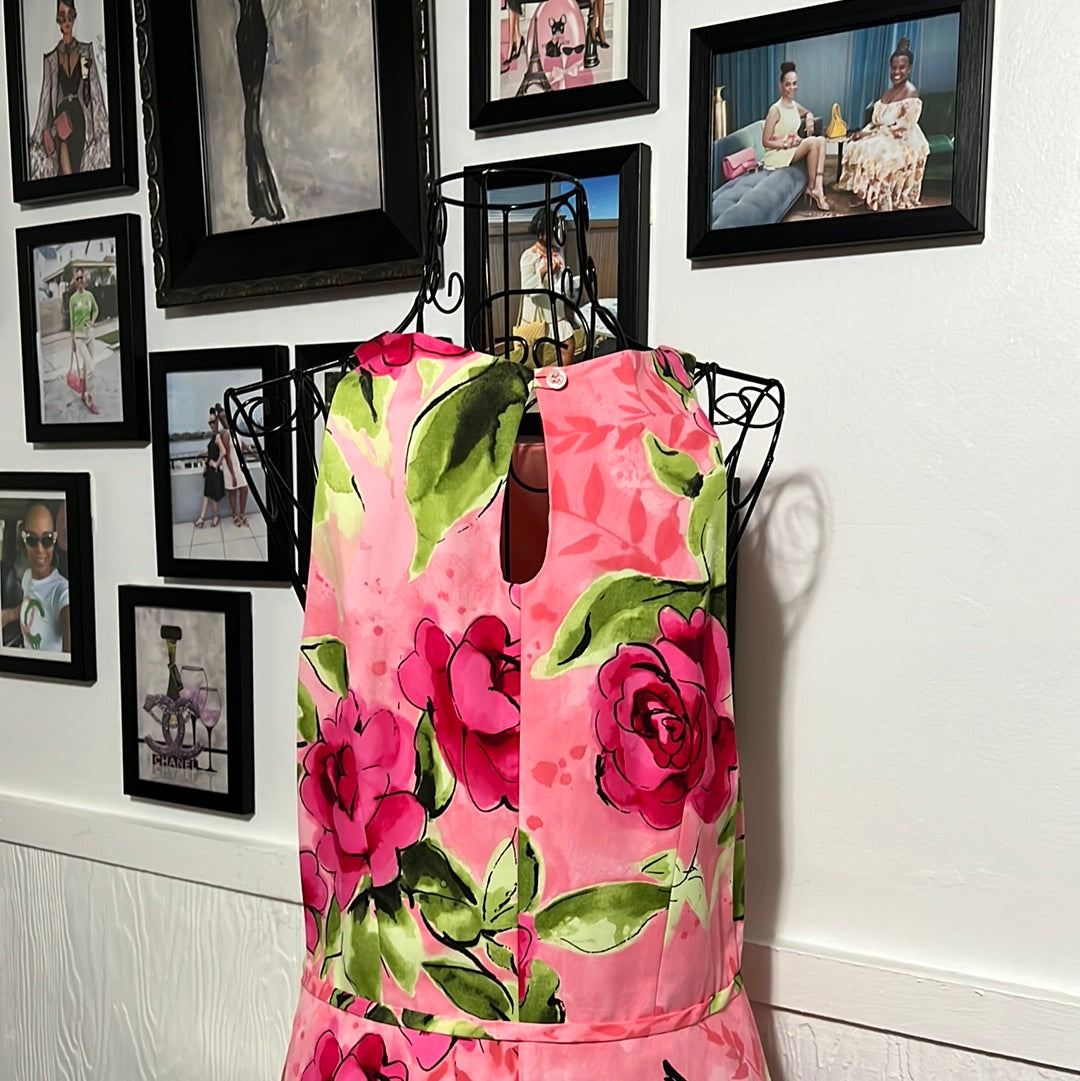 Pink Floral dress Sz 10/44