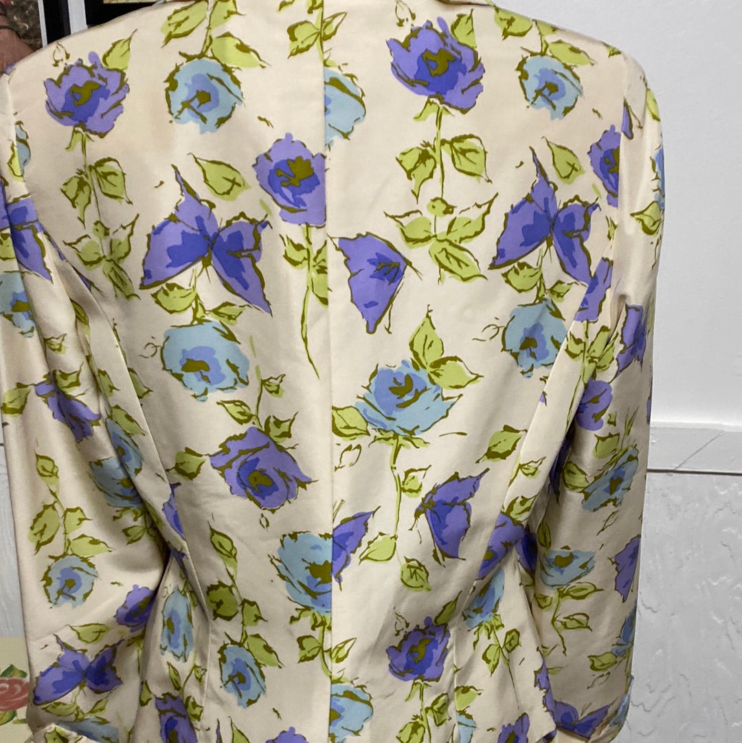 Silk 2 Piece Skirt Suit Sz 8