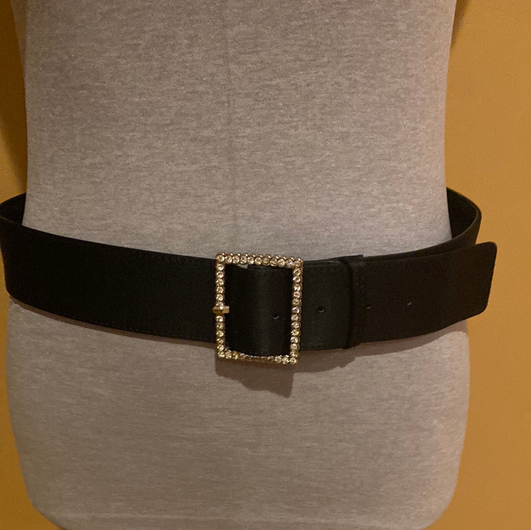 022822D Satin Medium Loft belt with silver HW