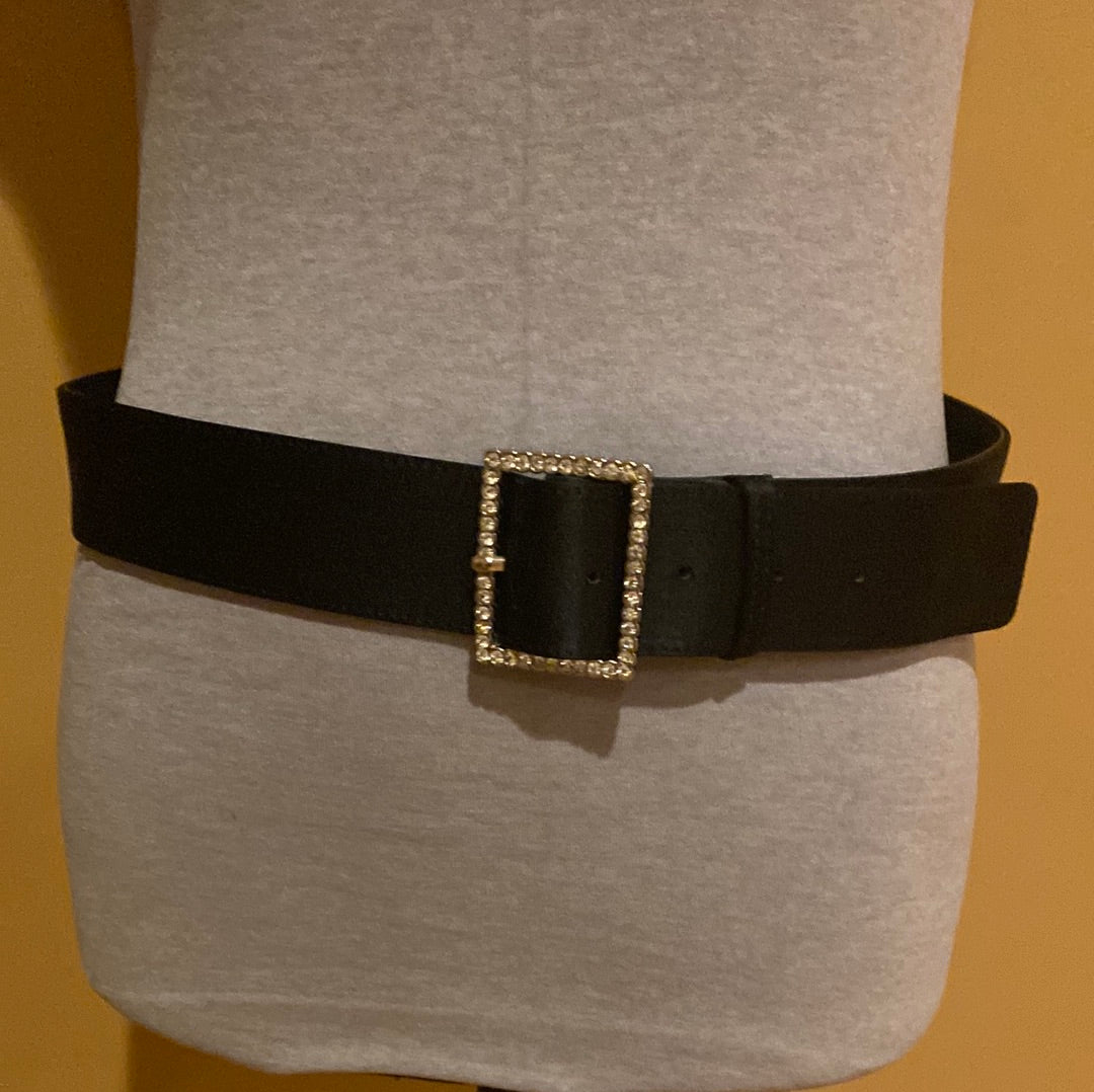 022822D Satin Medium Loft belt with silver HW
