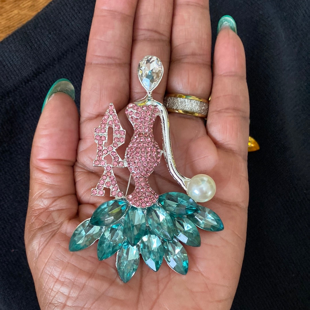 Sorority Ladies Brooch with Pearl
