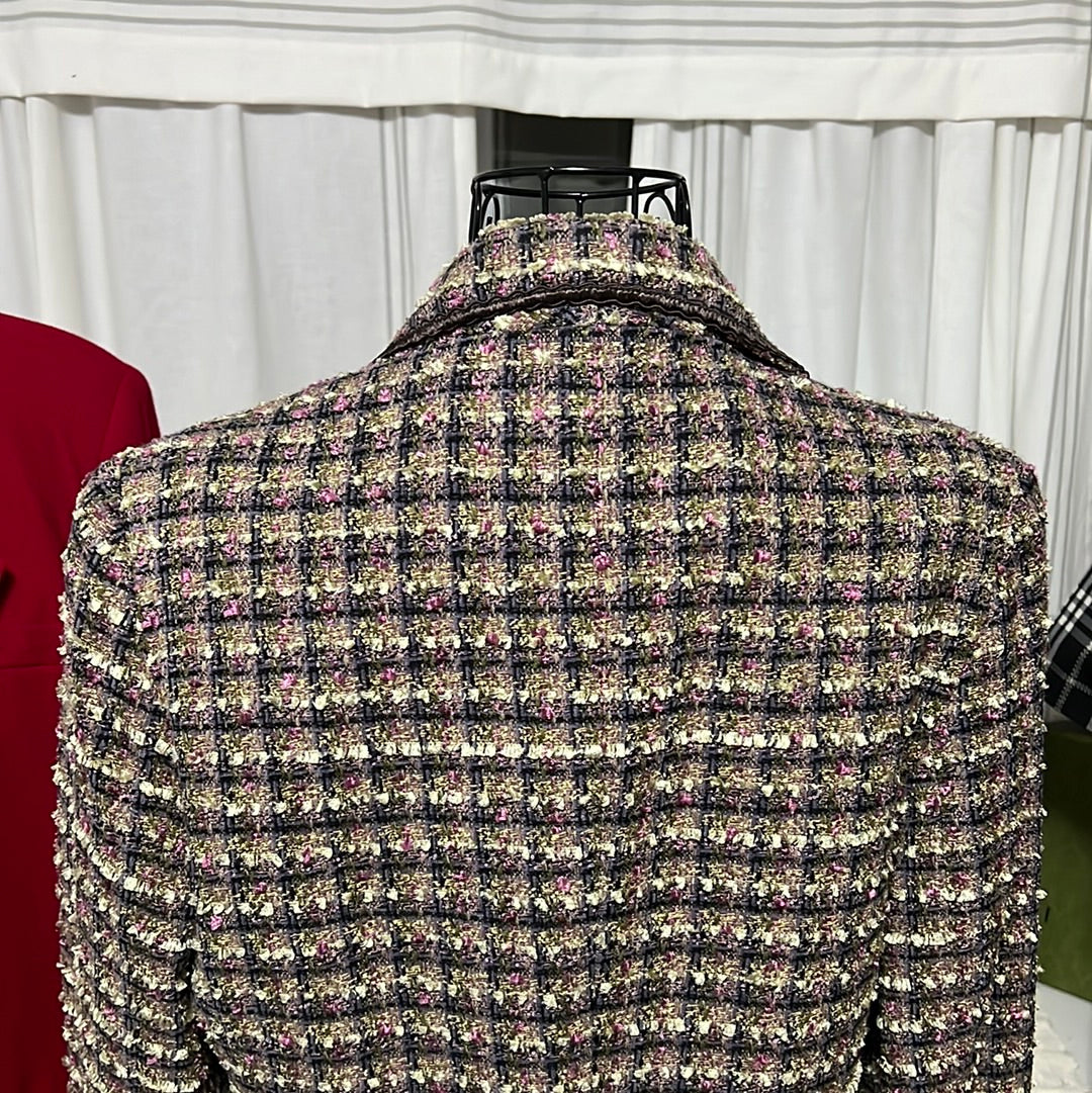 Bill Blass BRWN/PINK/GRN BLAZER SZ 10