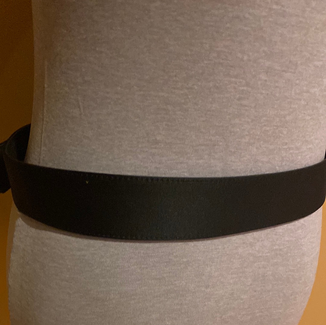 022822D Satin Medium Loft belt with silver HW