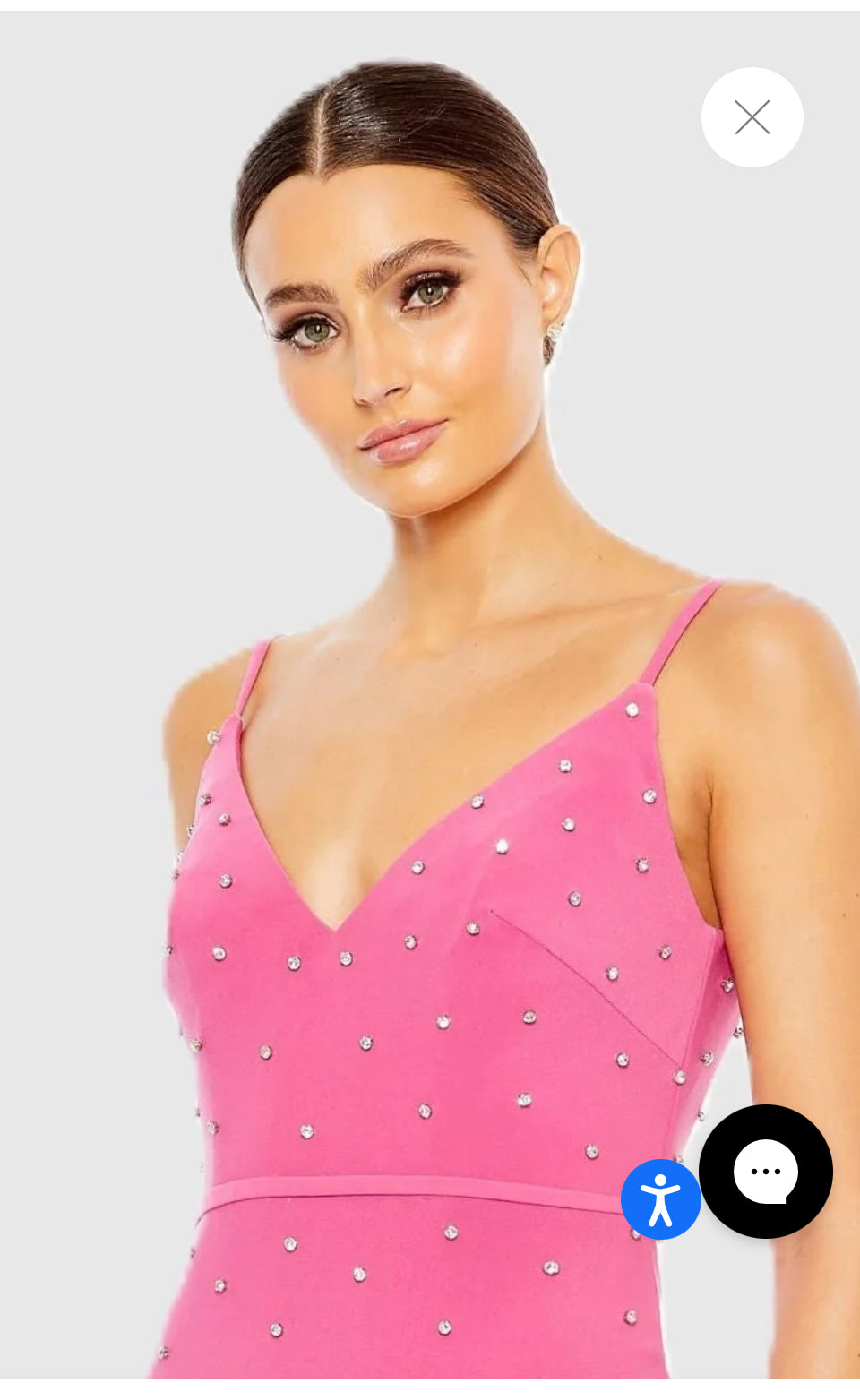 NWT Mac Duggal Pink rhinestone embellished sleeveless V-neck gown, size 4