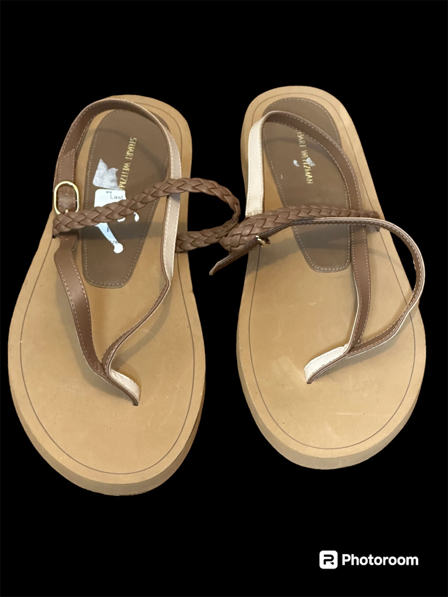 Stuart Weitzman Braided Strap Sandals, Brown sz 11