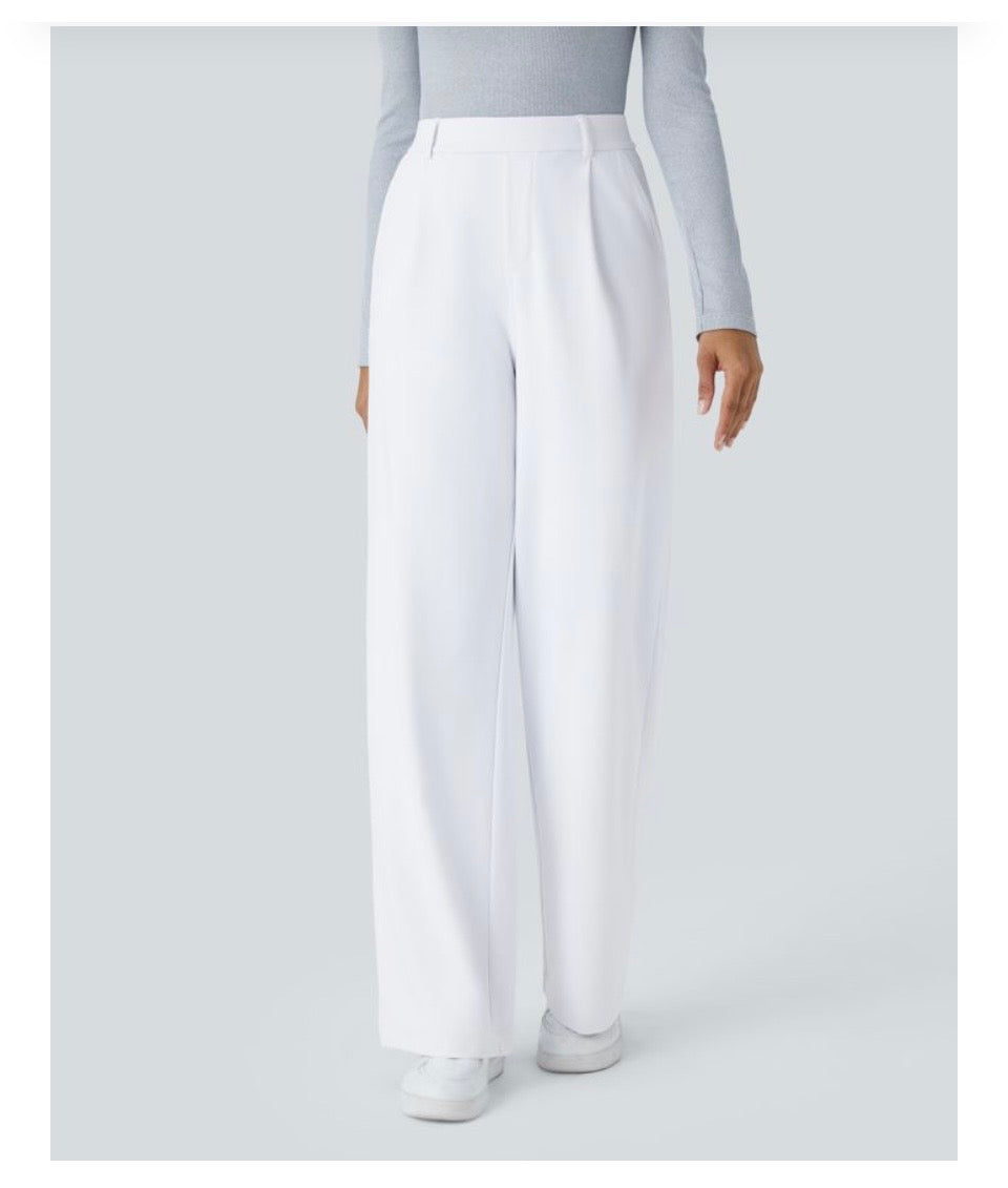 NWT Halara Flex Daystretch High waist white pants sz L inseam 29”