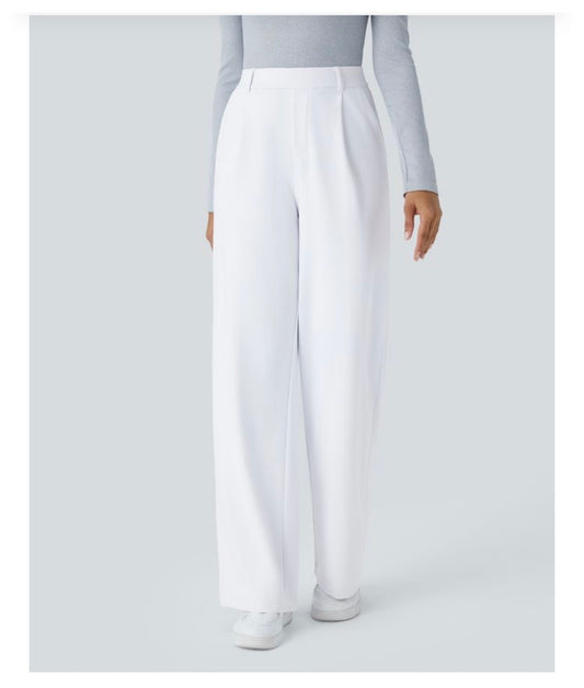 NWT Halara Flex Daystretch High waist white pants sz L inseam 29”