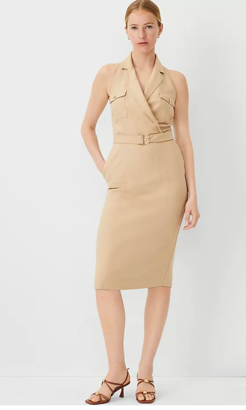Ann Taylor Collared Sleeveless Sheath Dress Sz 8 NWT