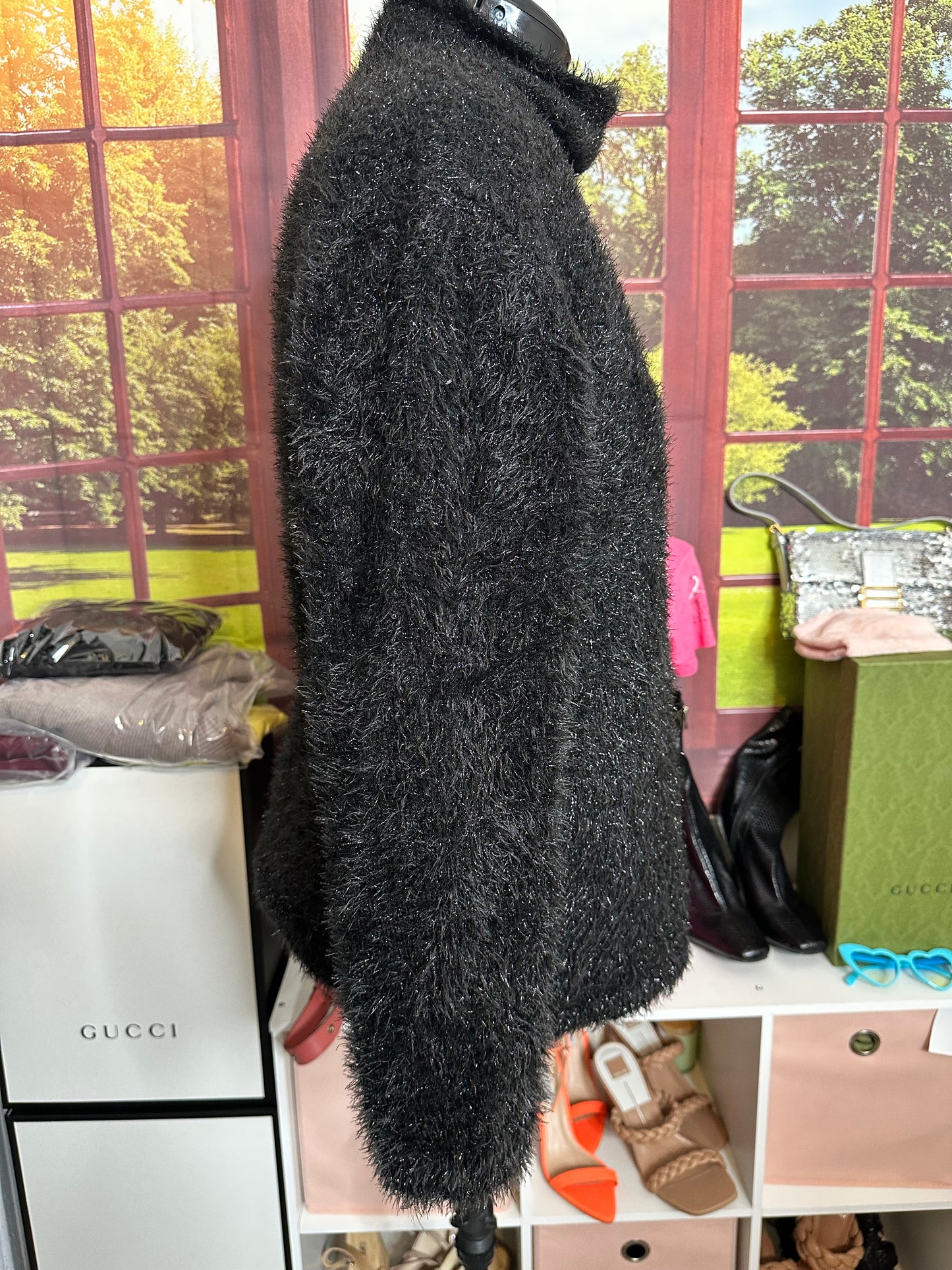 NWT Calvin Klein Black Textured Sweater Sz L