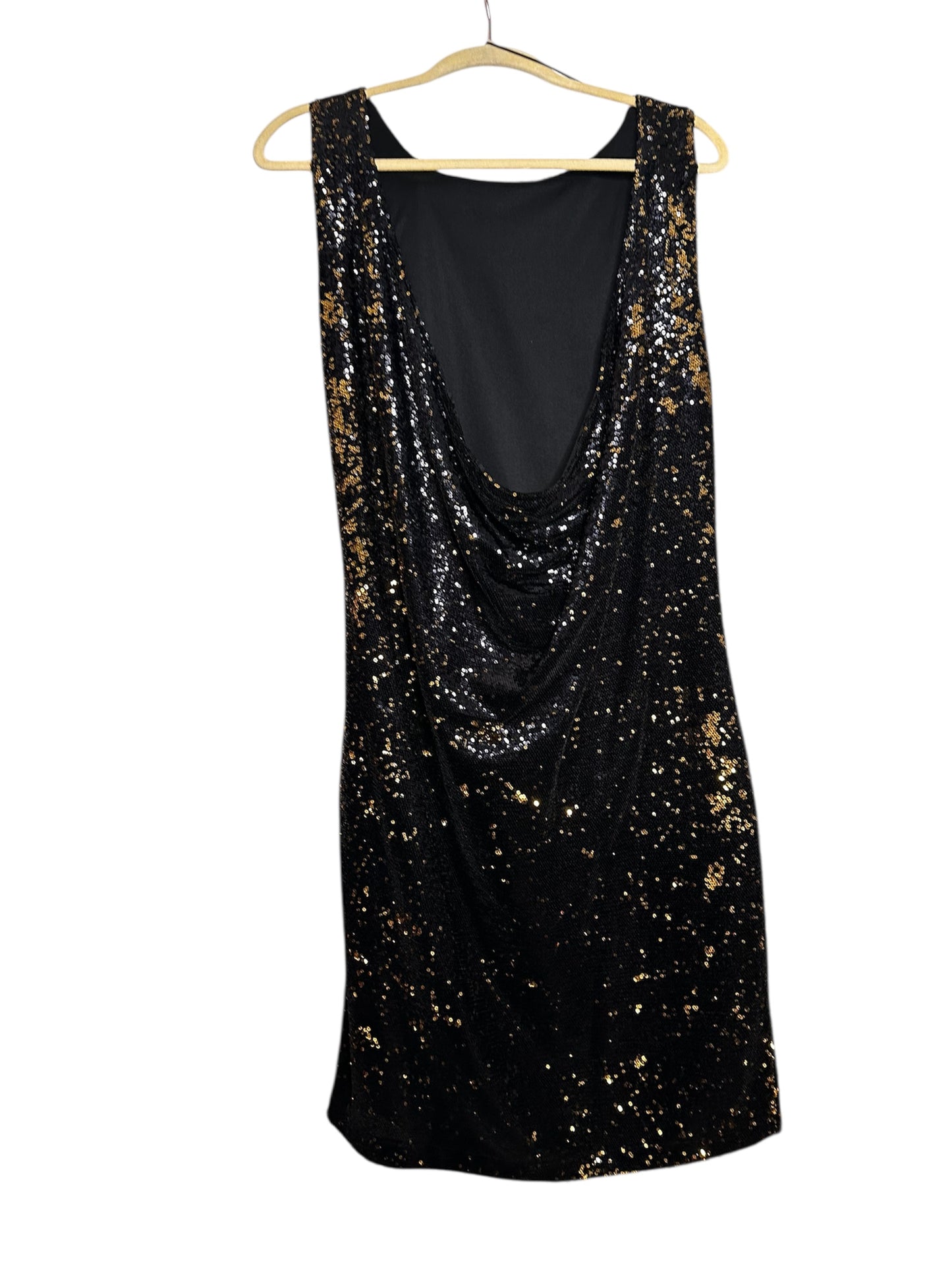 Zara Basic black & Gold button down dress