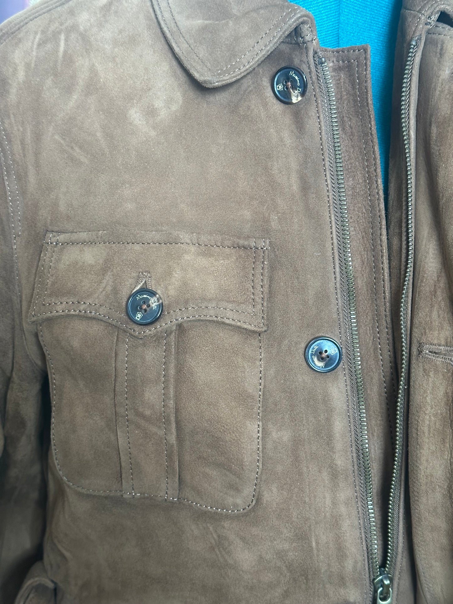 NWT Limited Edition Massimo Dutti Cognac 100% Suede Leather Jacket sz L
