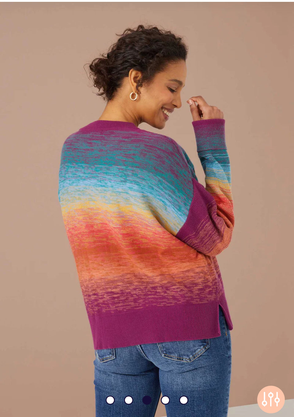 Alivia Marybeth Purple/Orange Sweater with raised embroidery sz XL