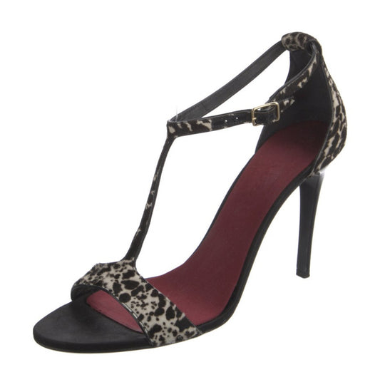 Burberry Ponyhair Leopard Print Sandals sz 41/11