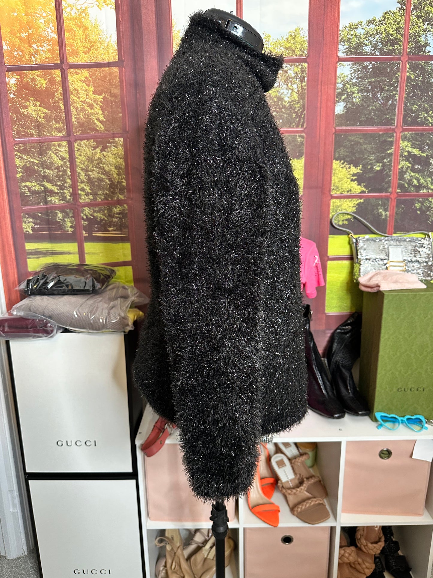 NWT Calvin Klein Black Textured Sweater Sz L