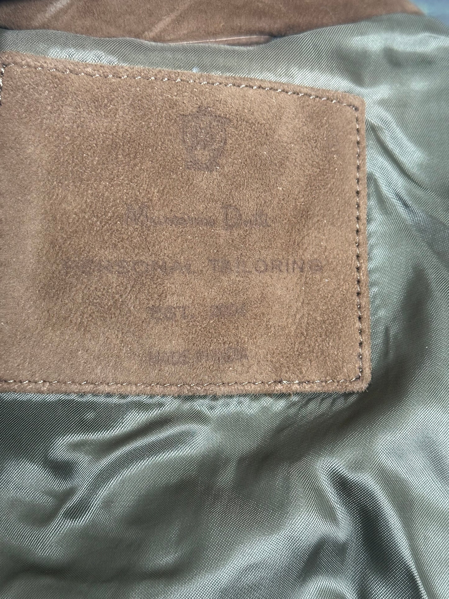 NWT Limited Edition Massimo Dutti Cognac 100% Suede Leather Jacket sz L