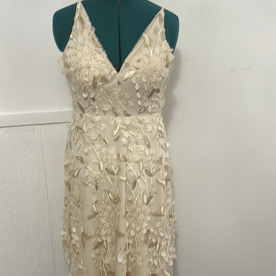 Xscape Floral Metallic Evening Dress