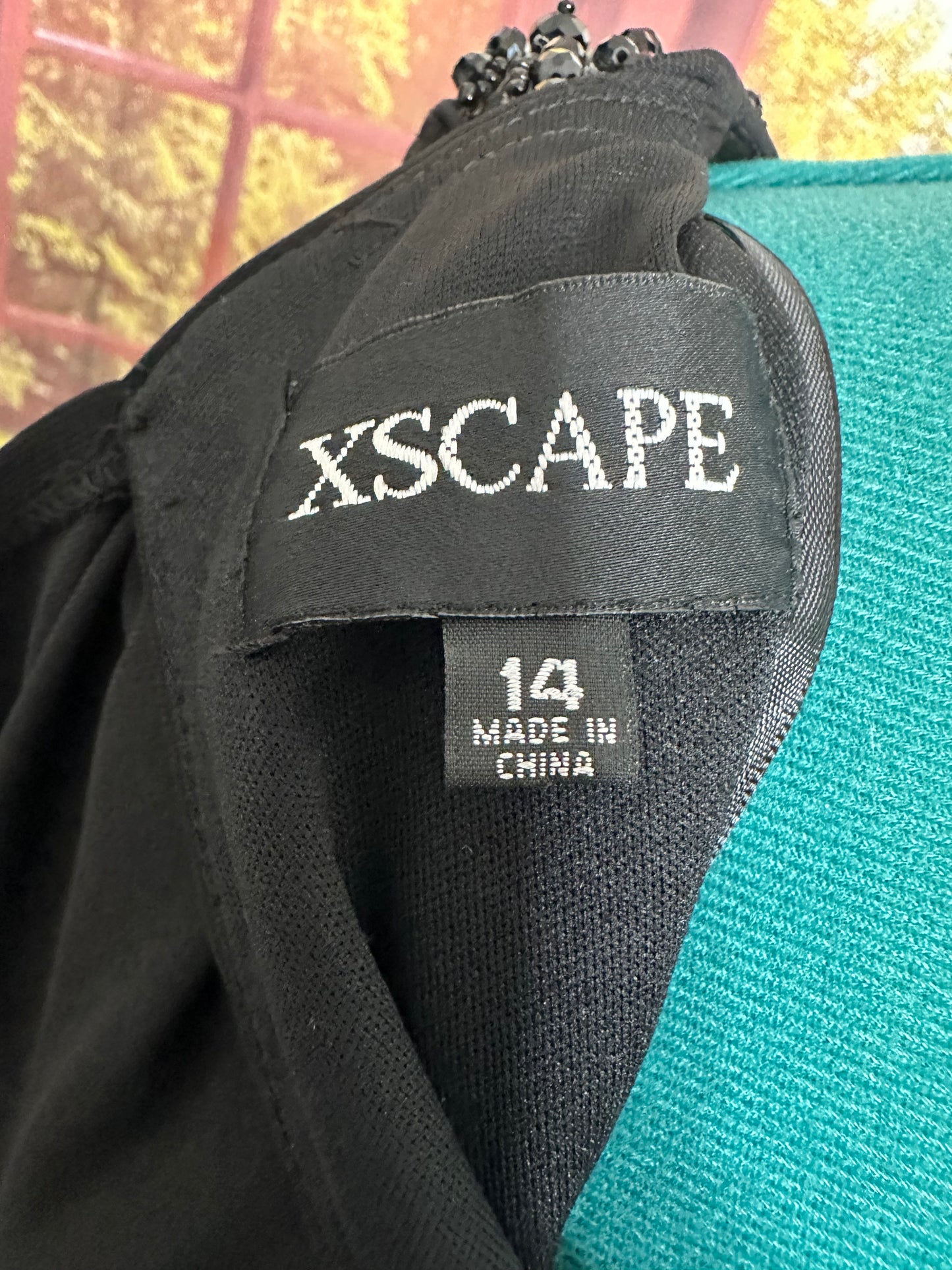 Xscape Preloved Black Cocktail Dress sz 14