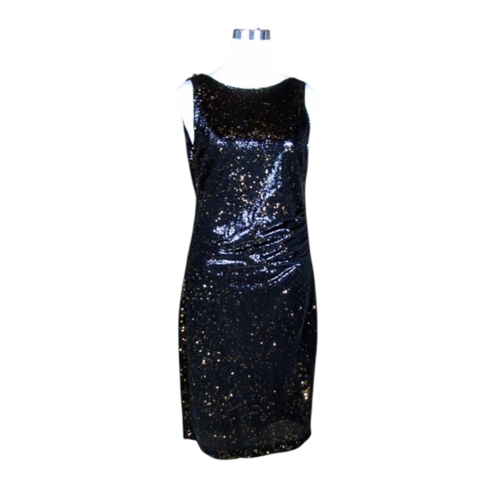 Zara Basic black & Gold button down dress
