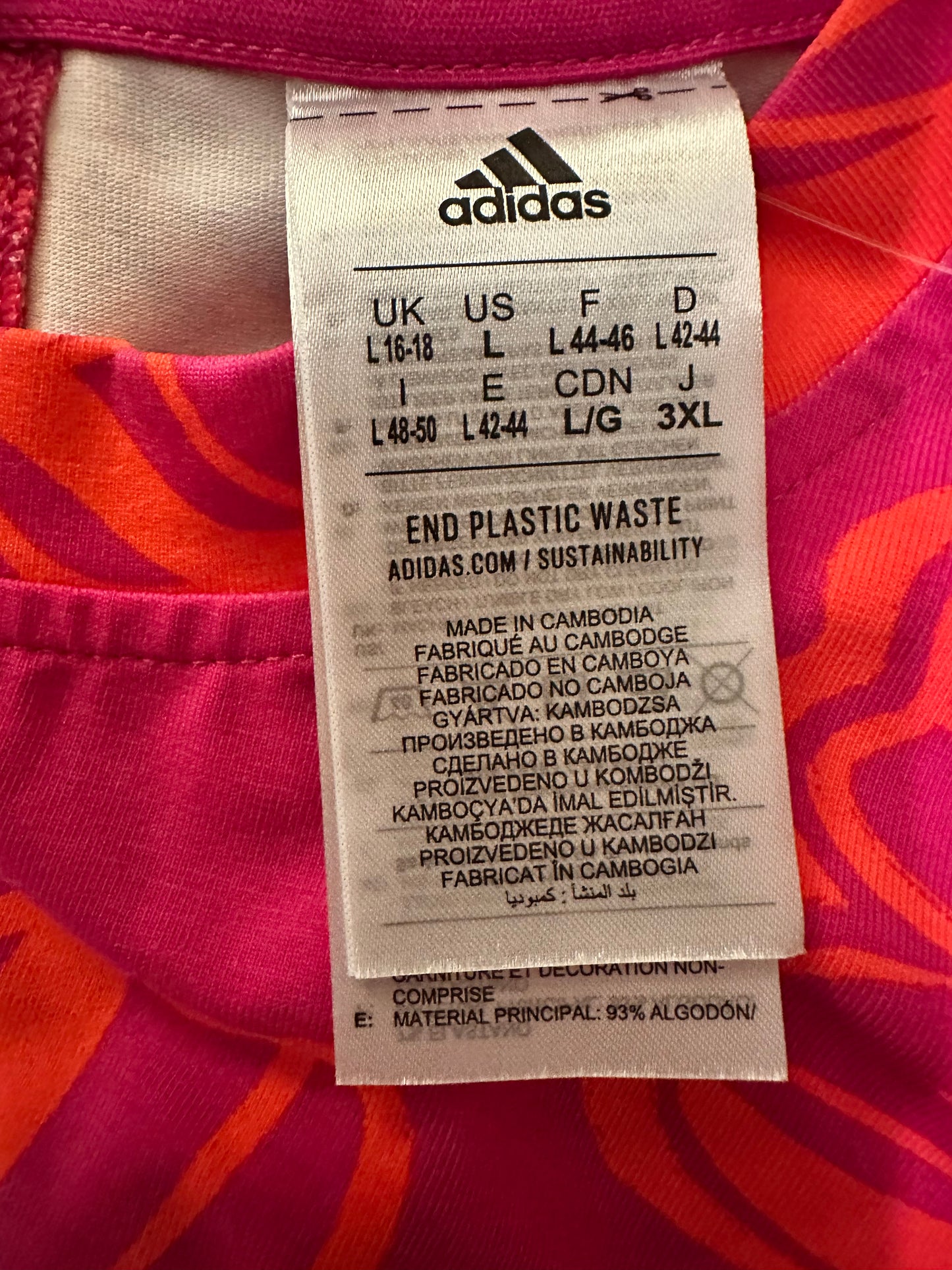 NWT Adidas x Farm Rio Pink and Orange Bodysuit Sz L