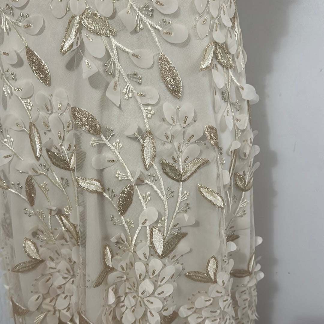 Xscape Floral Metallic Evening Dress