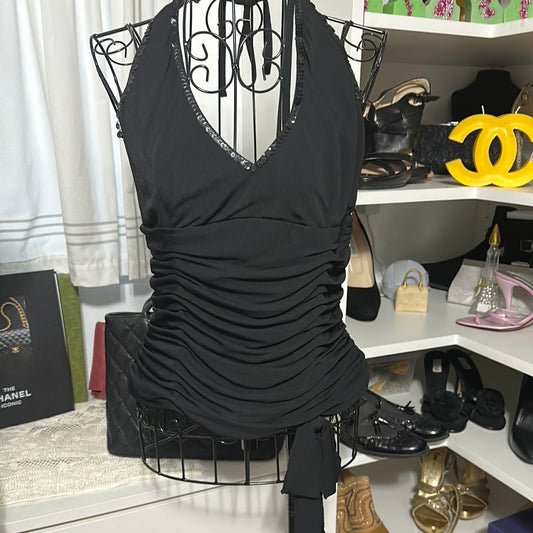 7.26 Pappell halter  Boutique Blk top Sz 10