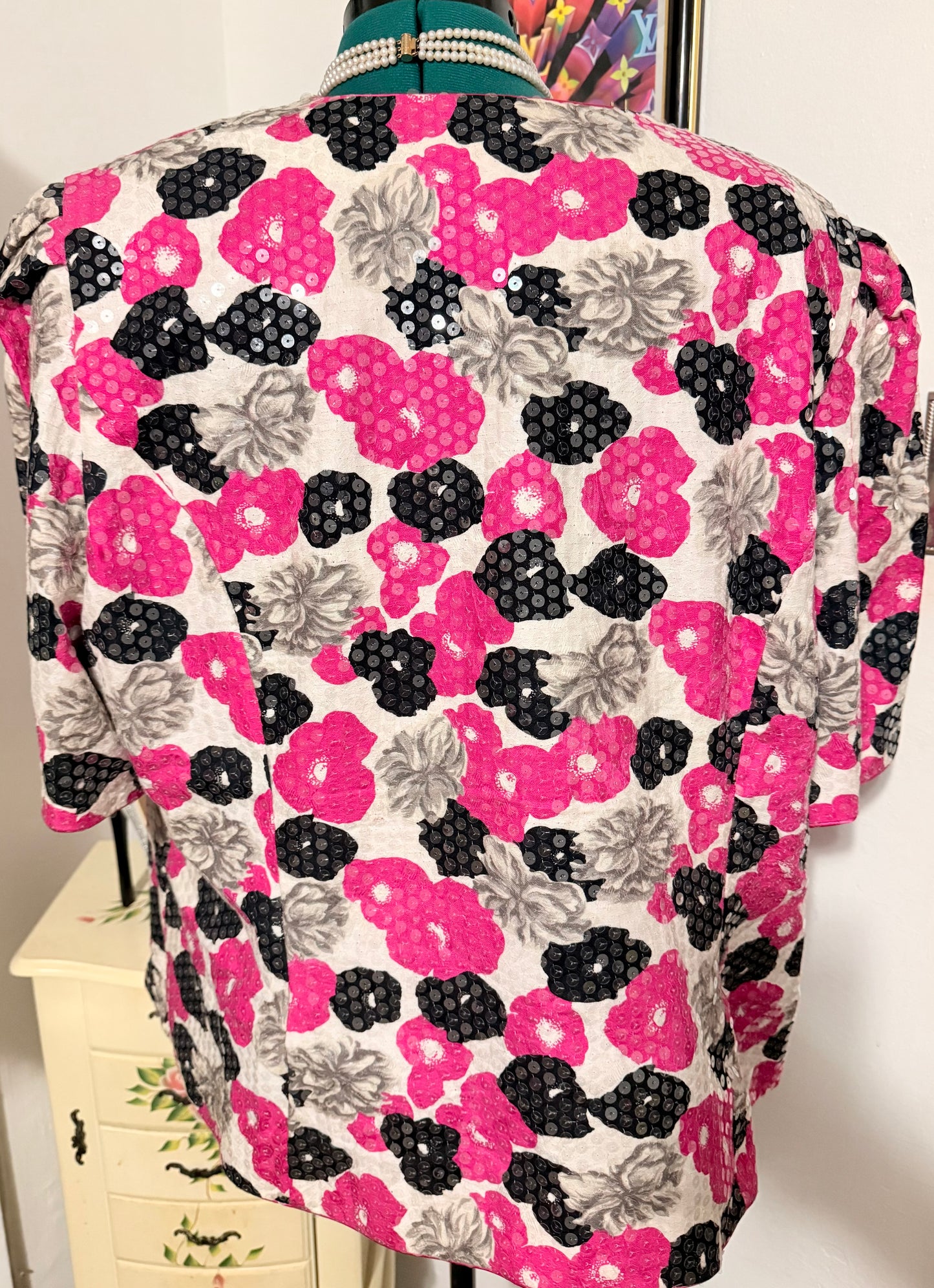 Karen Miller NY pick and silver sequins jacket Size 24