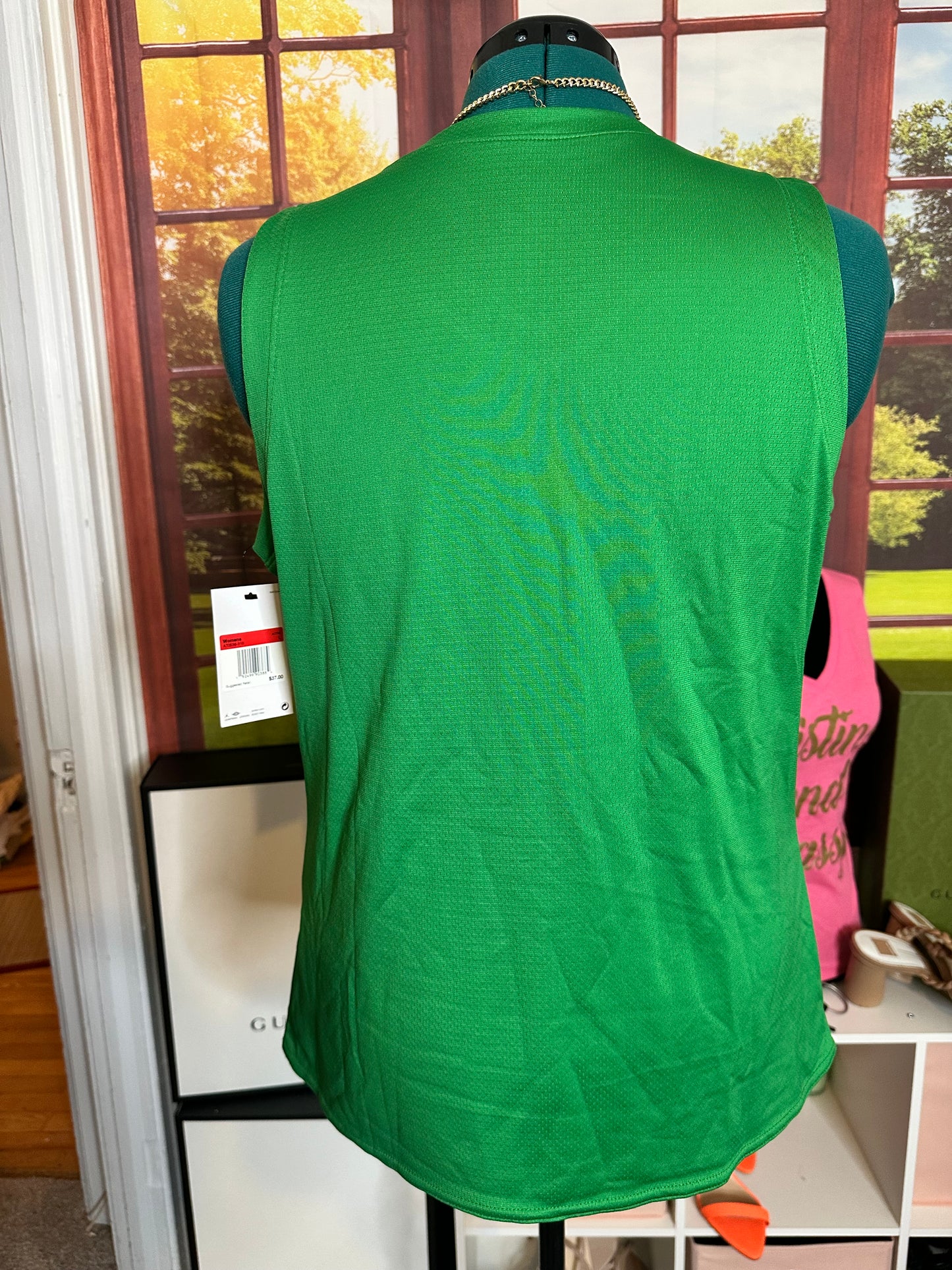 NWT Woman’s Nike Jordan Reversible Green and White Sleeveless Jersey Sz L