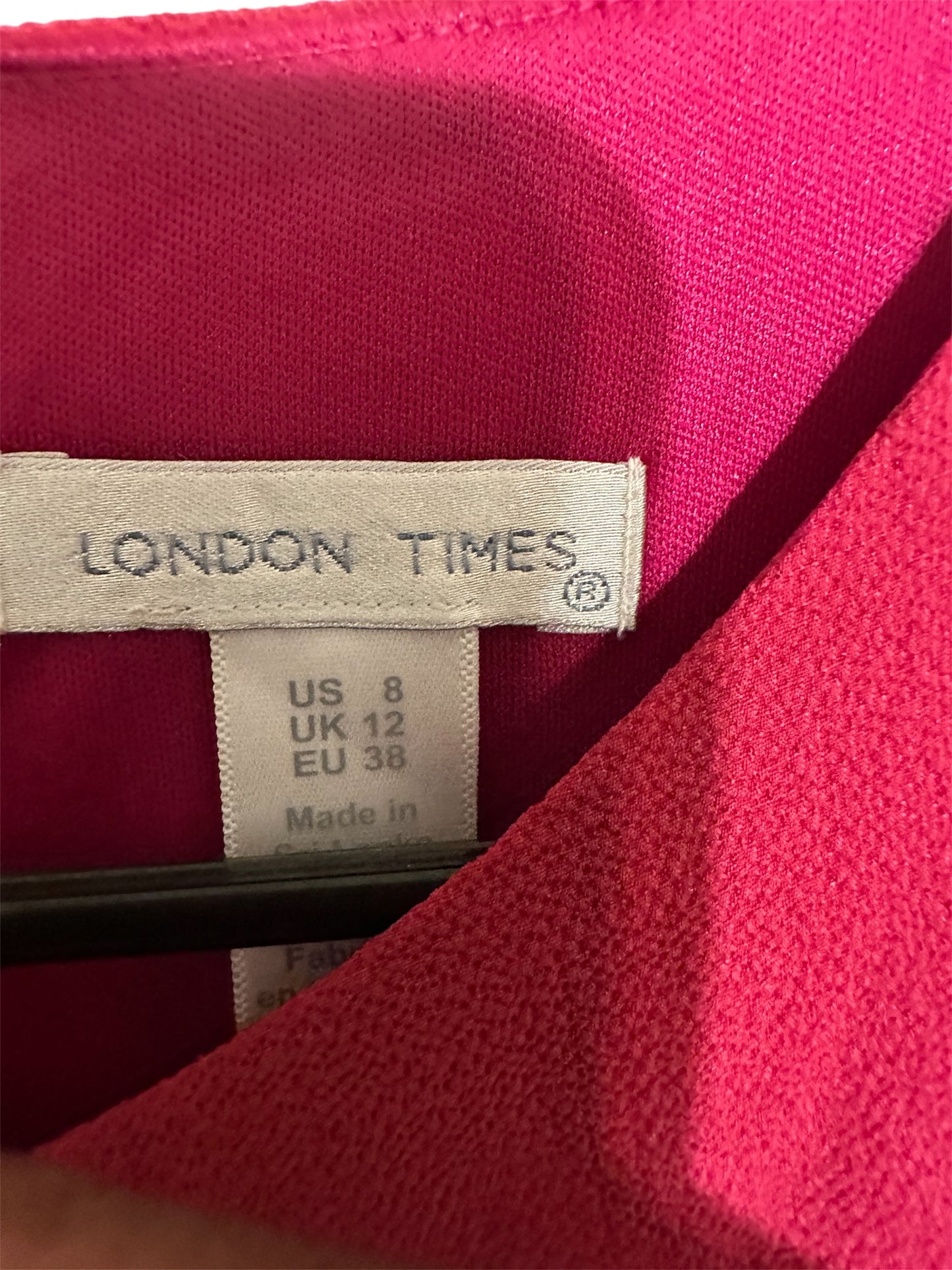 London Times Sleeveless Wine Jumpsuit Sz 8
