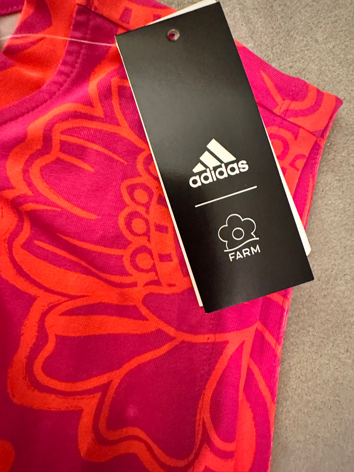 NWT Adidas x Farm Rio Pink and Orange Bodysuit Sz L