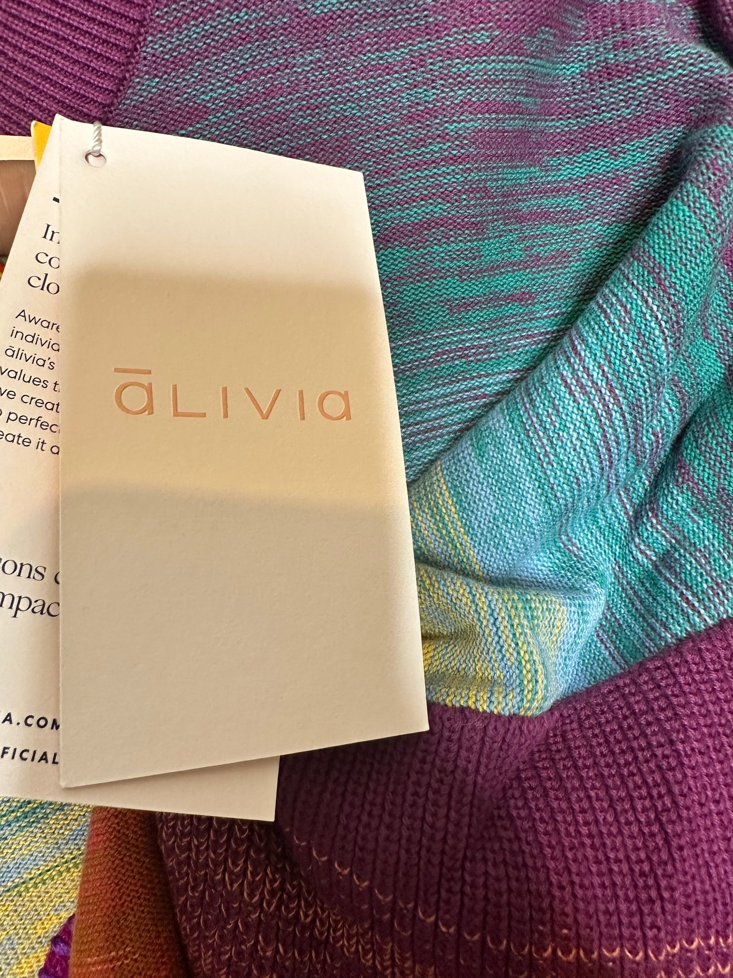 Alivia Marybeth Purple/Orange Sweater with raised embroidery sz XL