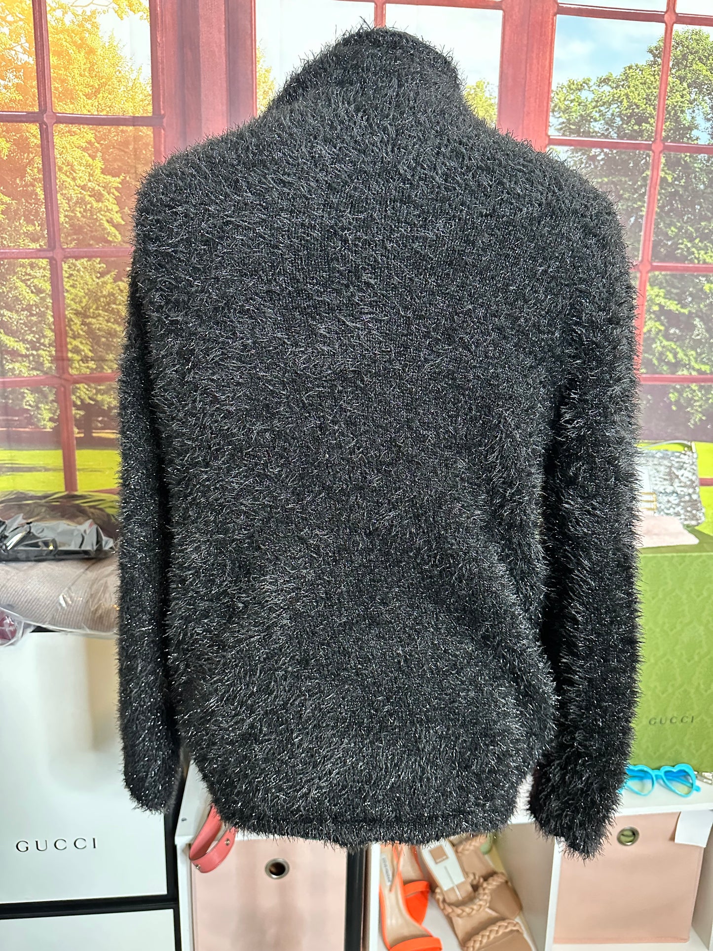 NWT Calvin Klein Black Textured Sweater Sz L