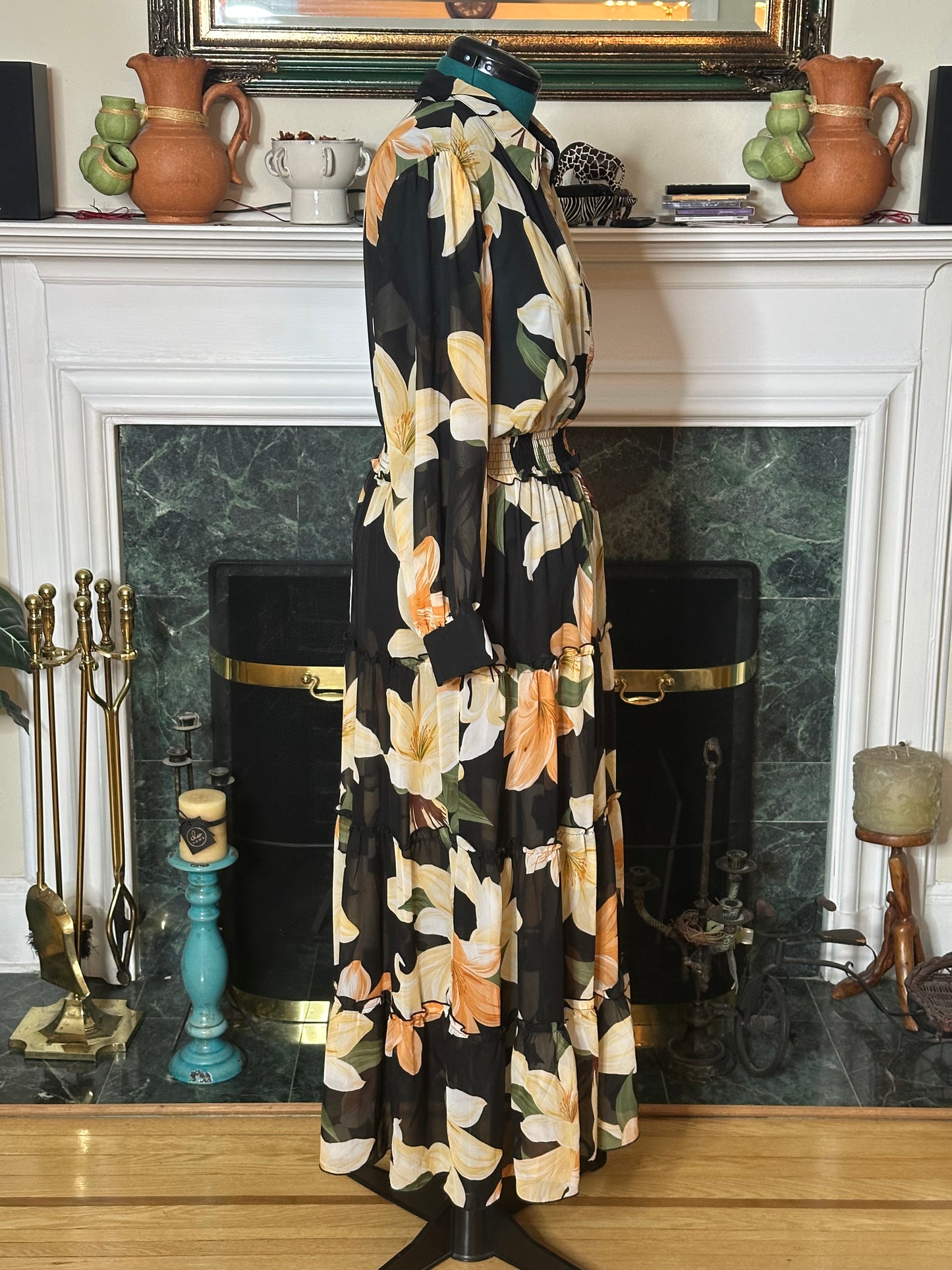 En Focus Fall Colors Maxi Dress sz 14