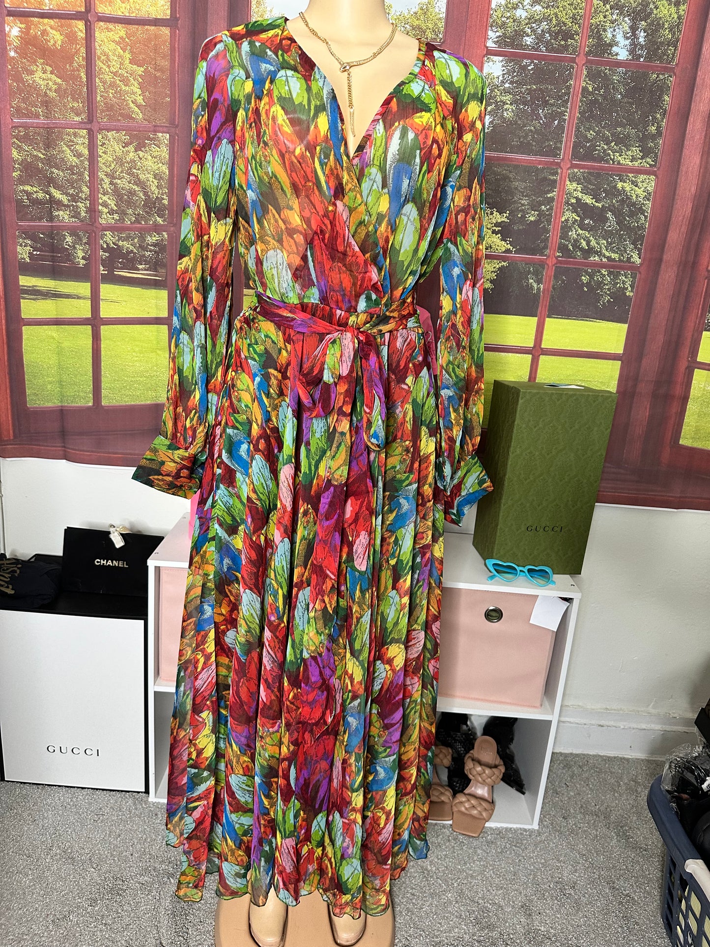 Spy zone Multicolor Chiffon Maxi sz L