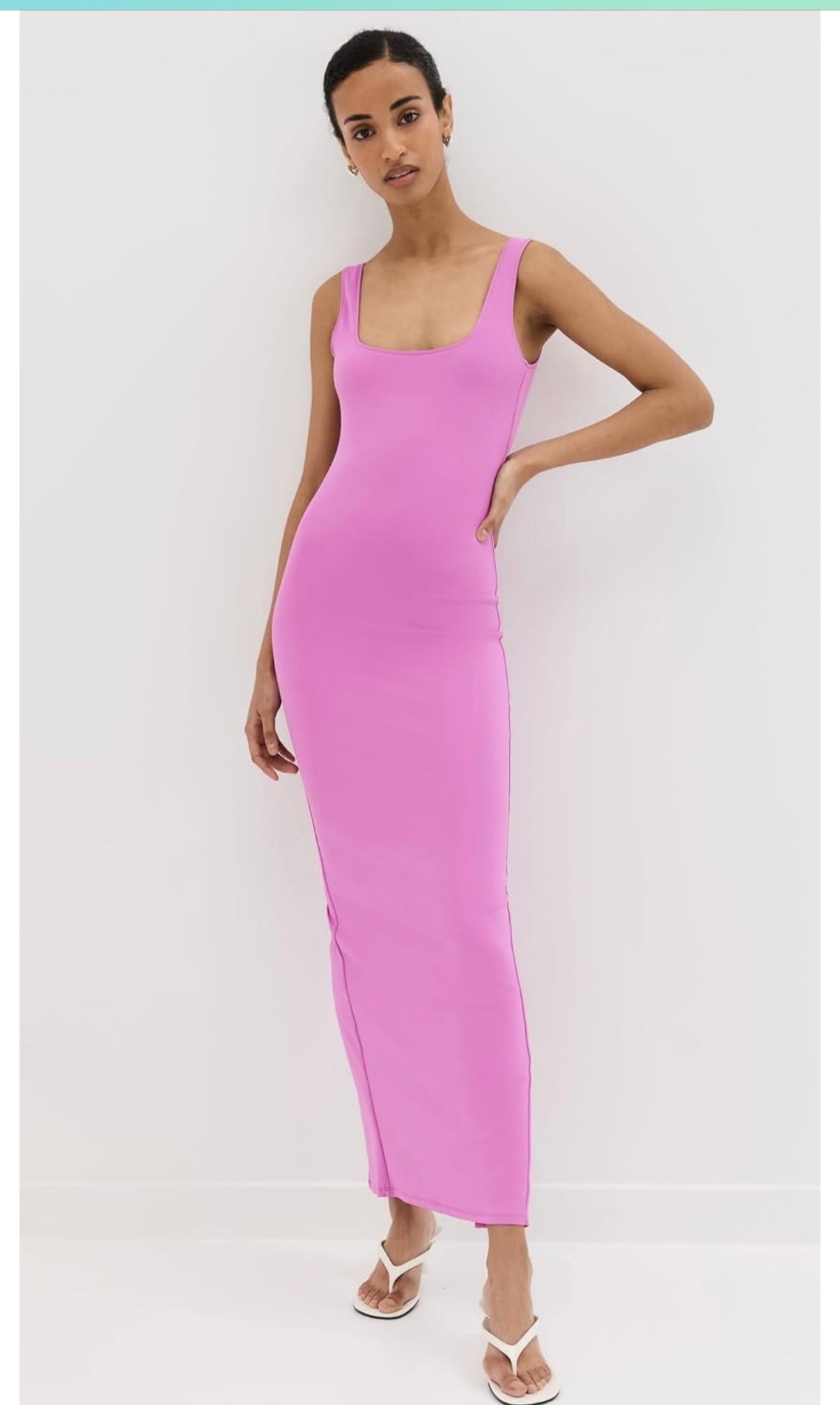 Good American Modern Scuba Tank Dress Pink Sz L