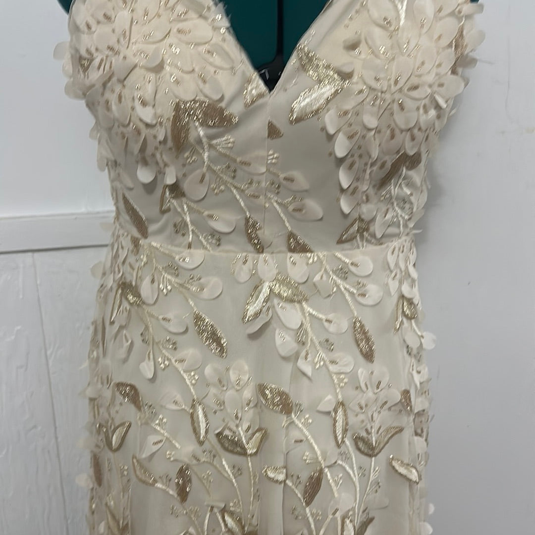 Xscape Floral Metallic Evening Dress