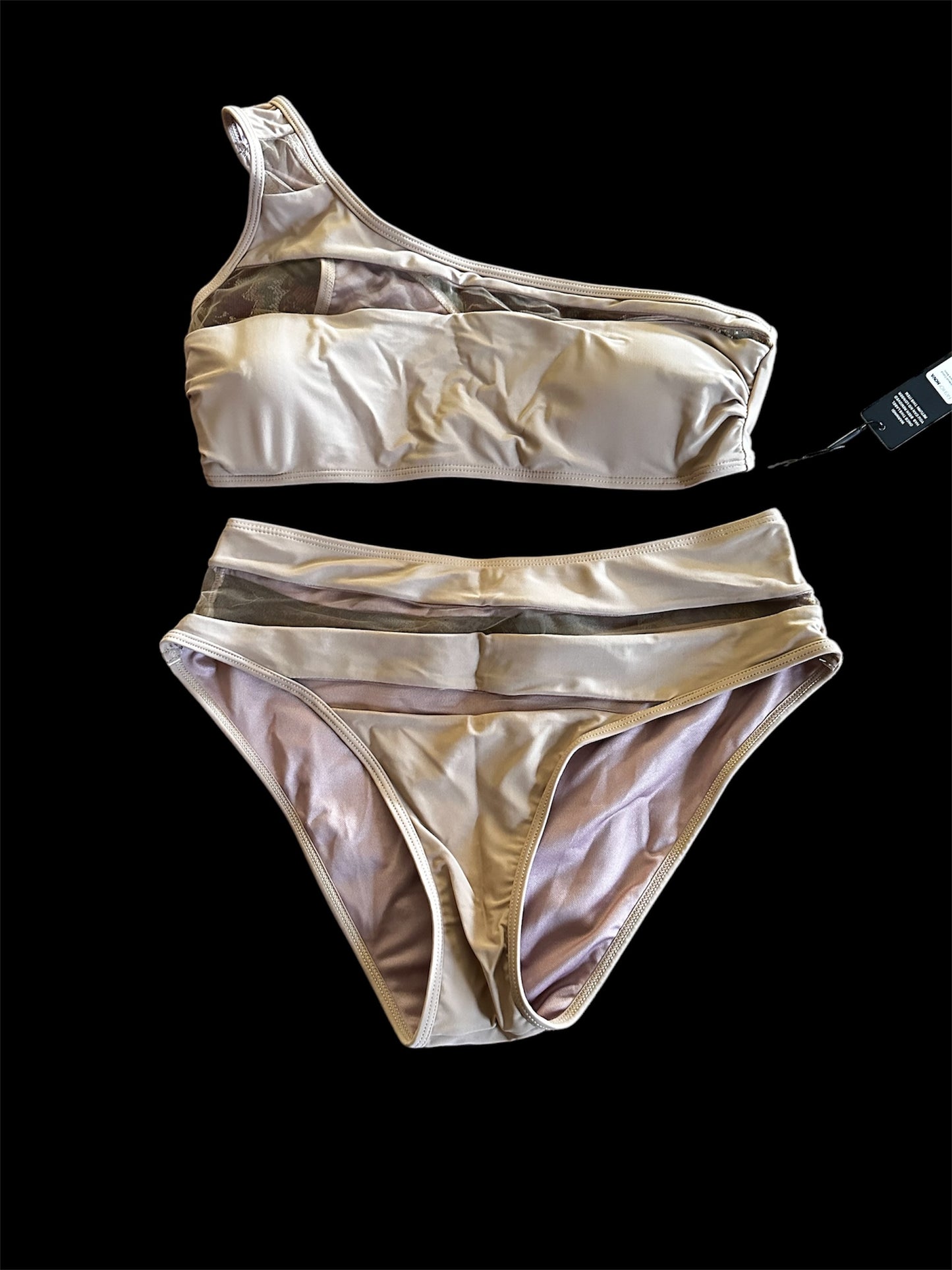 NEW 2 pc bathing suit camel sz L