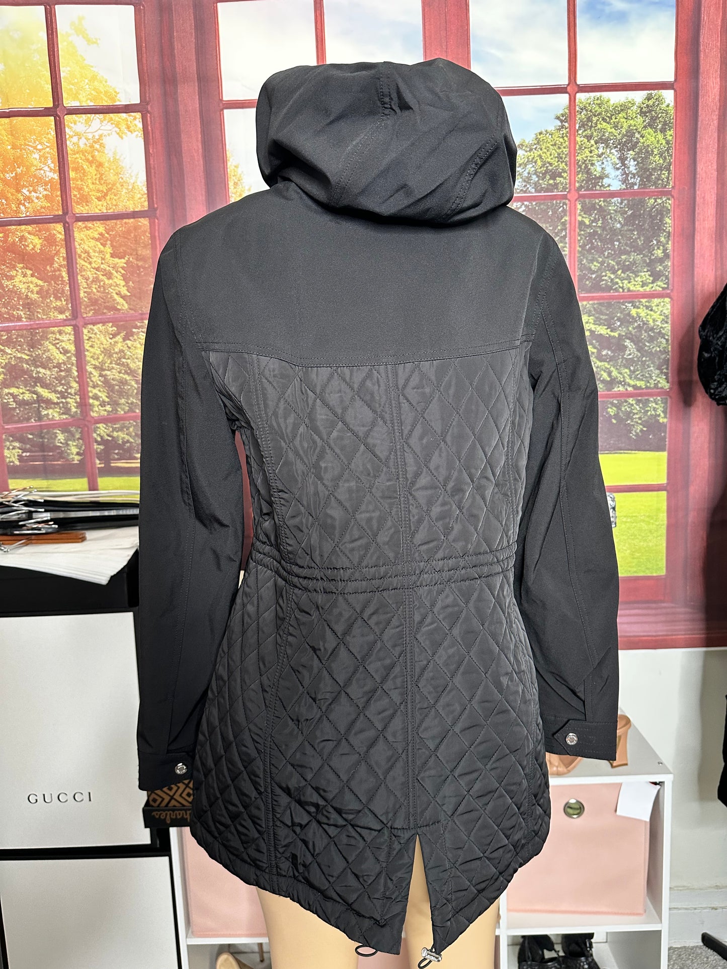 Calvin Klein Black Quilted Ski Jacket Sz L