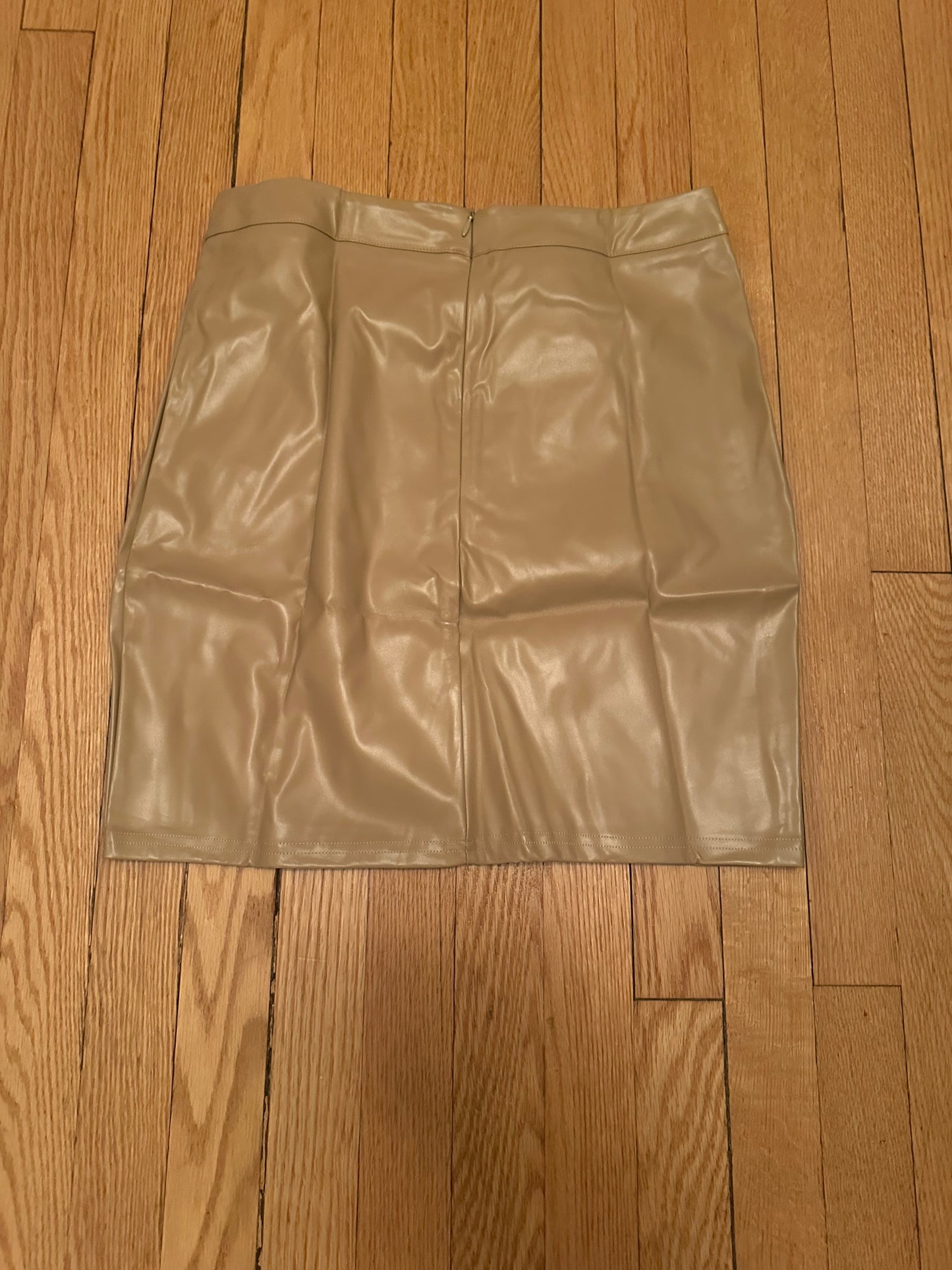 NWT Tan Faux Leather Mini Skirt