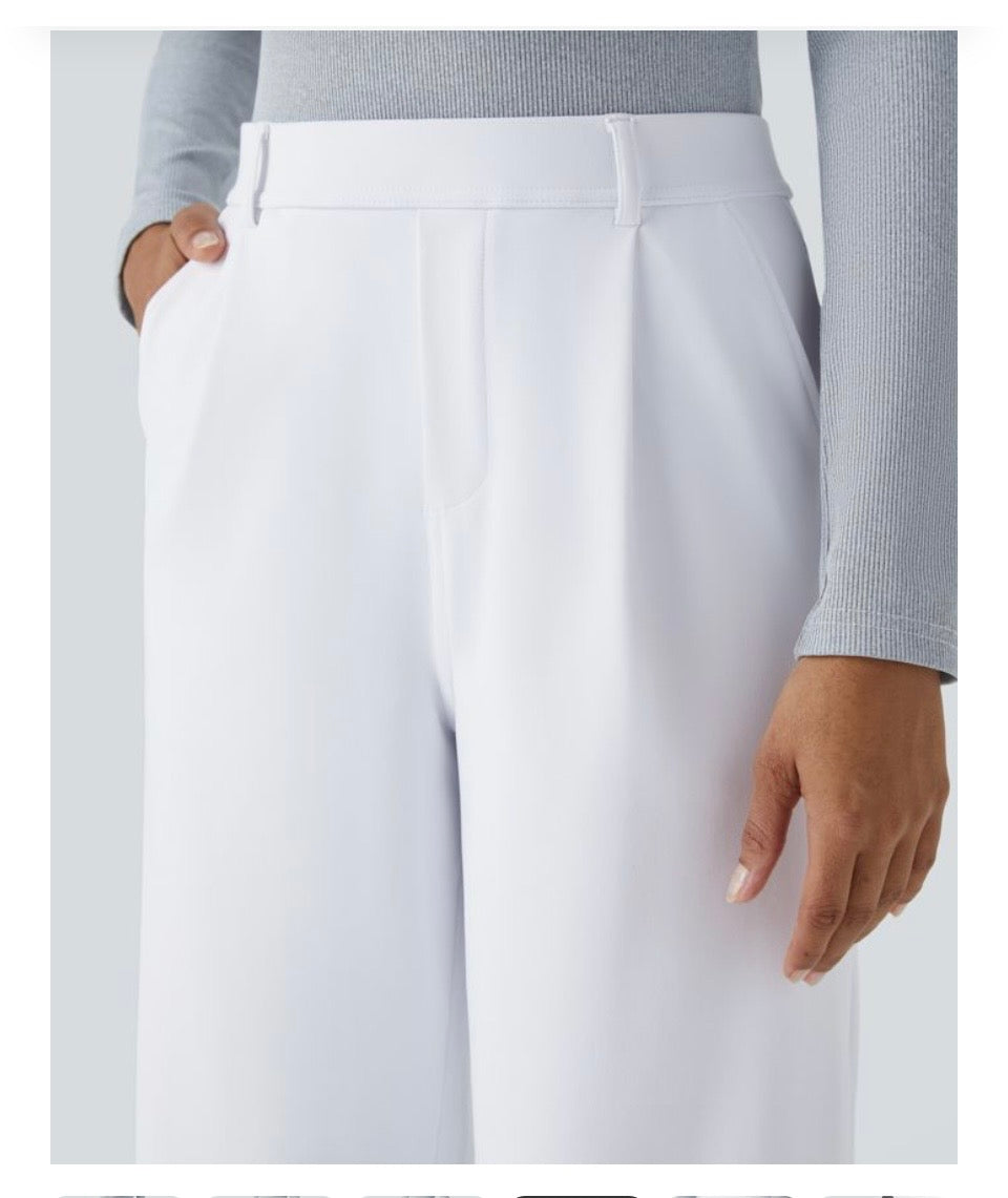 NWT Halara Flex Daystretch High waist white pants sz L inseam 29”