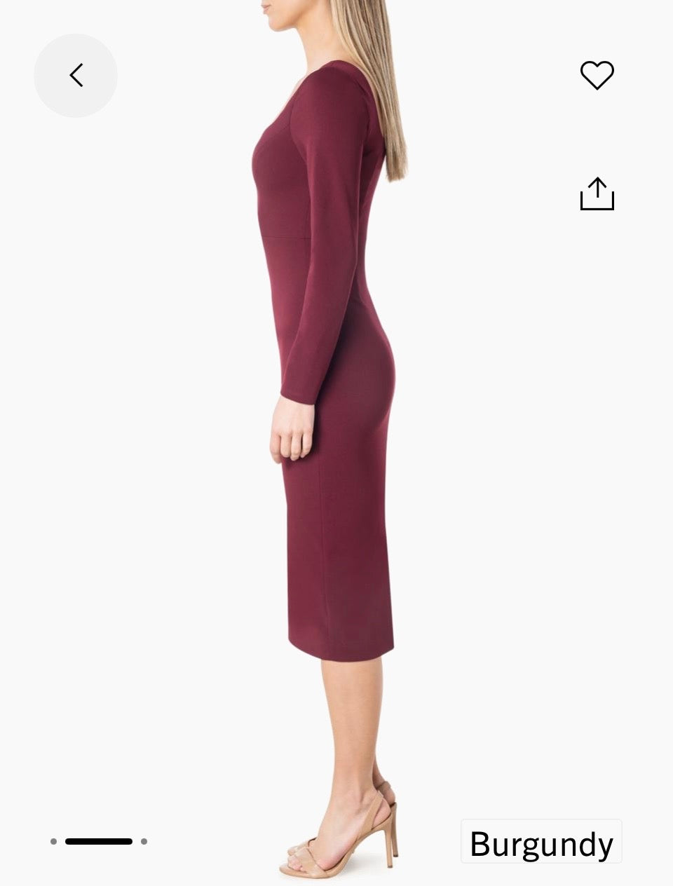 Dress the Population Wine Color Long Sleeve Dress Sz L- NEW