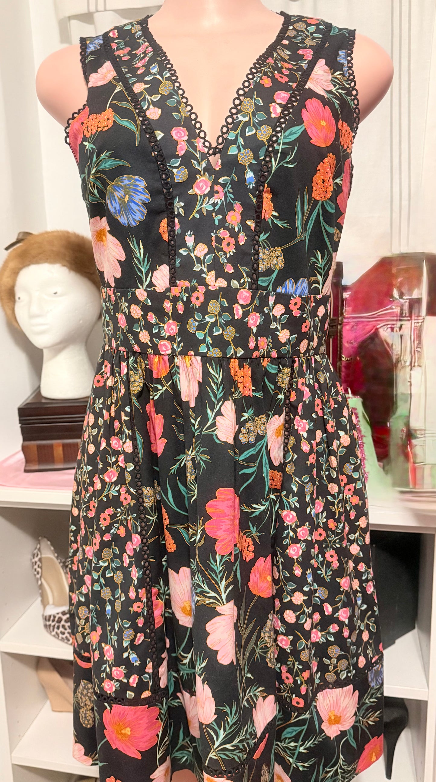 Kate Spade Mixed Blossom Fit and Flare dress Sz 8